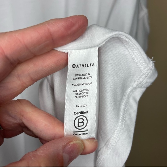 Athleta High Low White Sleeveless Tank Size M - Picture 4 of 8